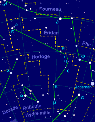 Carte pour la constellation Horloge Produite à l'aide du logiciel PP3 - Grum / Orthogaffe / Korrigan - Wikimedia Commons
